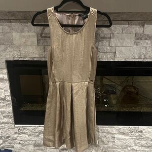 Armani Exchange Metallic Gold Mini Dress size 0  NWT